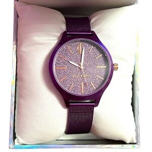 NIB juicy couture, black label, purple glitter, JC logo watch